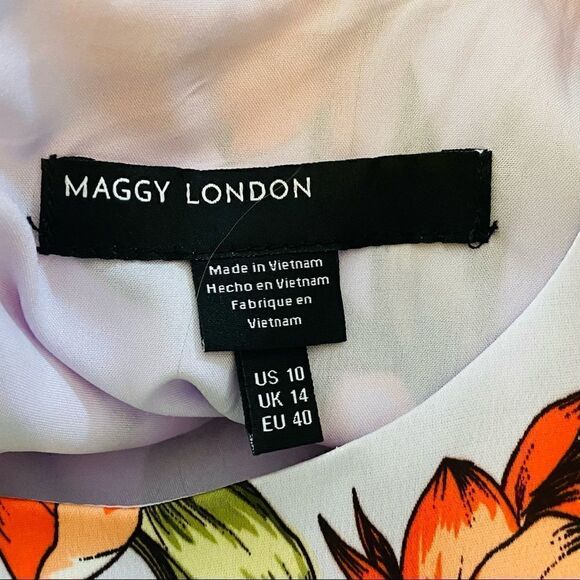 Maggy London Floral Charmeuse Midi dress NWOT size 10 - Picture 8 of 14